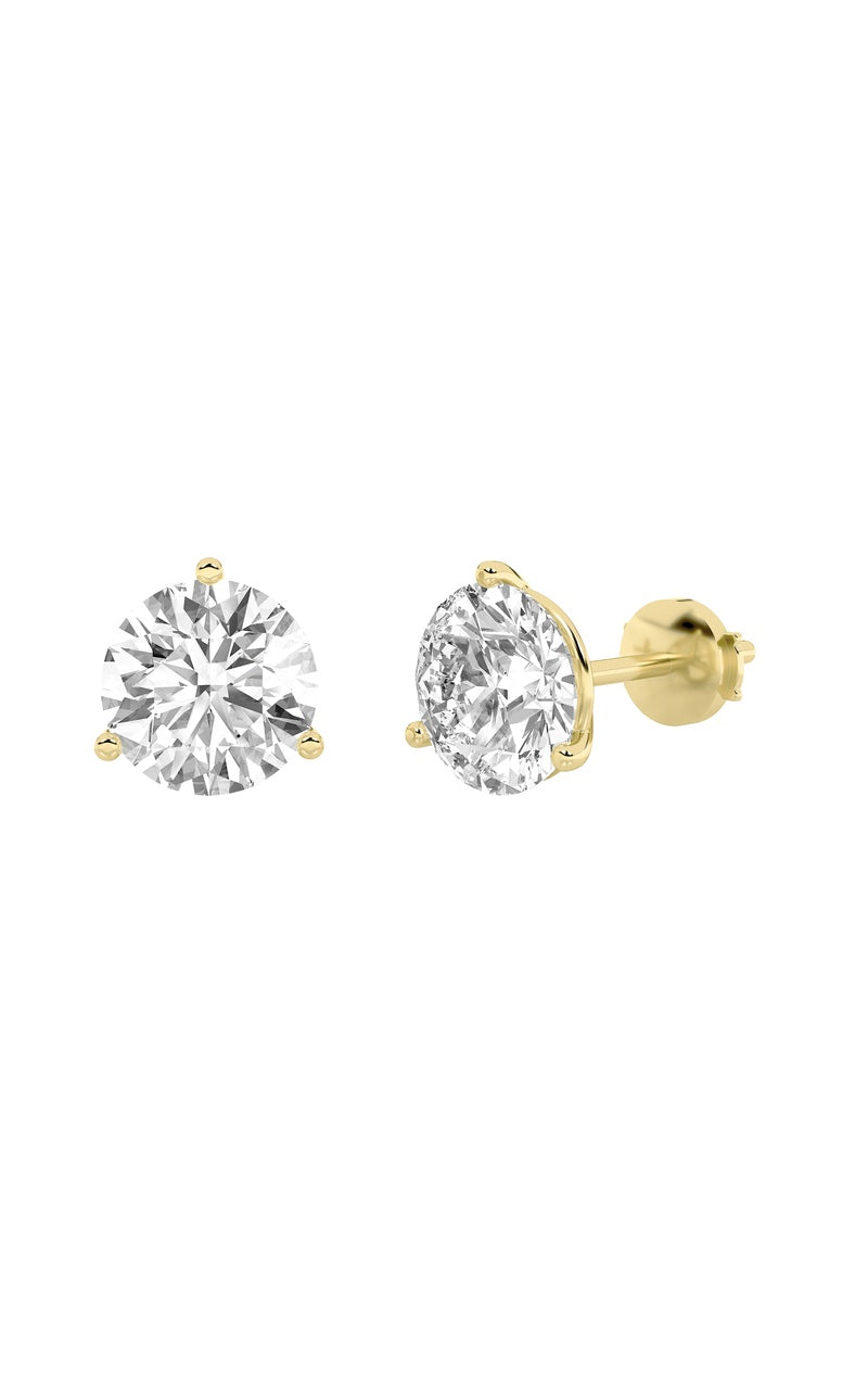 2.5Cttw Round Shaped Lab Grown Diamond (F/VS) Martini Stud Earrings in 14K White Gold