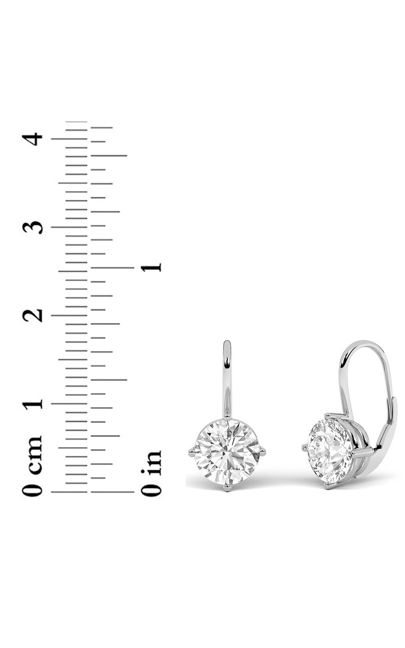 4Cttw Round Shaped Lab Grown Diamond (F/VS) Stud Earrings in 14K Gold