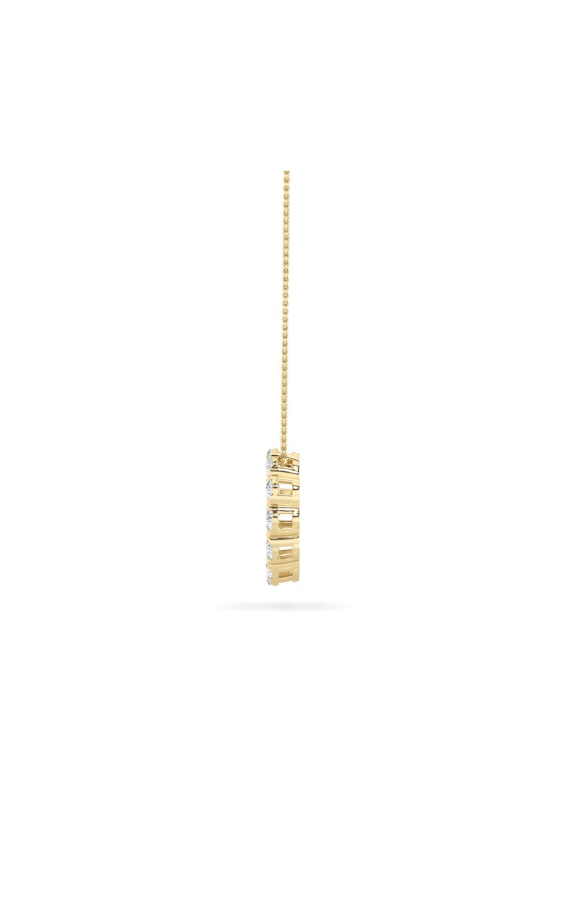 2Cttw Round Shaped Lab Grown Diamond (F/VS) Circle Pendant in 14K Gold