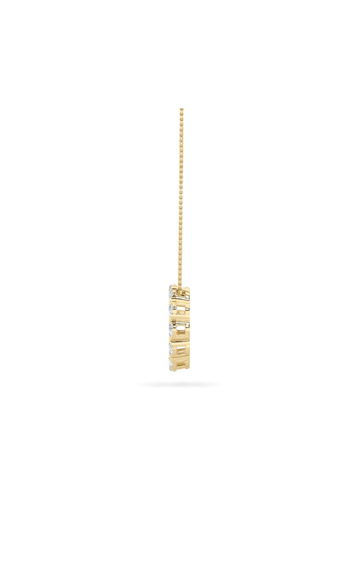 2Cttw Round Shaped Lab Grown Diamond (F/VS) Circle Pendant in 14K Gold