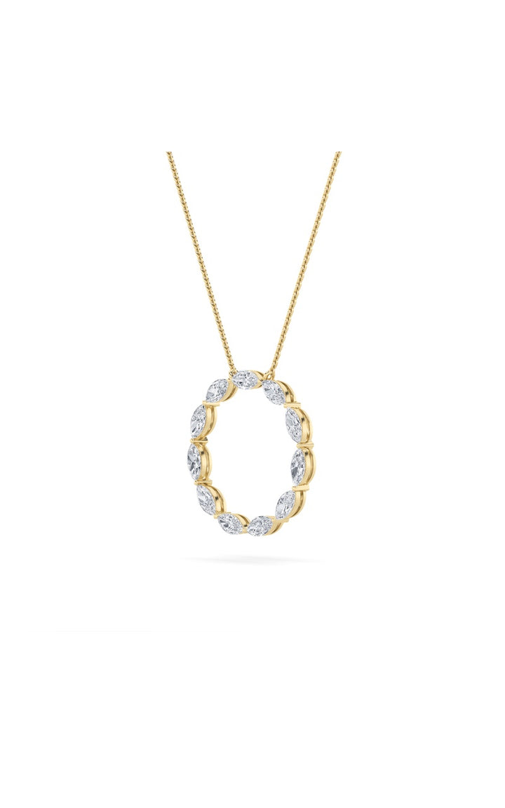 2.25Cttw Marquise Shaped Lab Grown Diamond (F/VS)Circle Necklace in 14K Gold