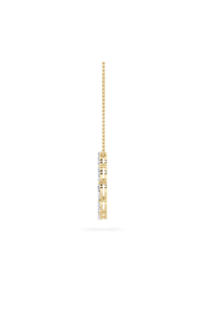 2.25Cttw Marquise Shaped Lab Grown Diamond (F/VS)Circle Necklace in 14K Gold