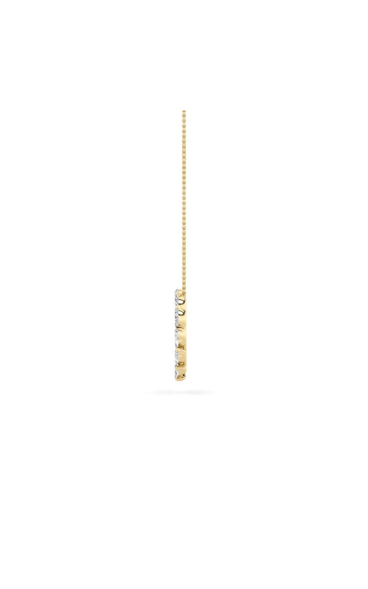 2Cttw Marquise Shaped Lab Grown Diamond (F/VS) Circle Necklace in 14K Gold