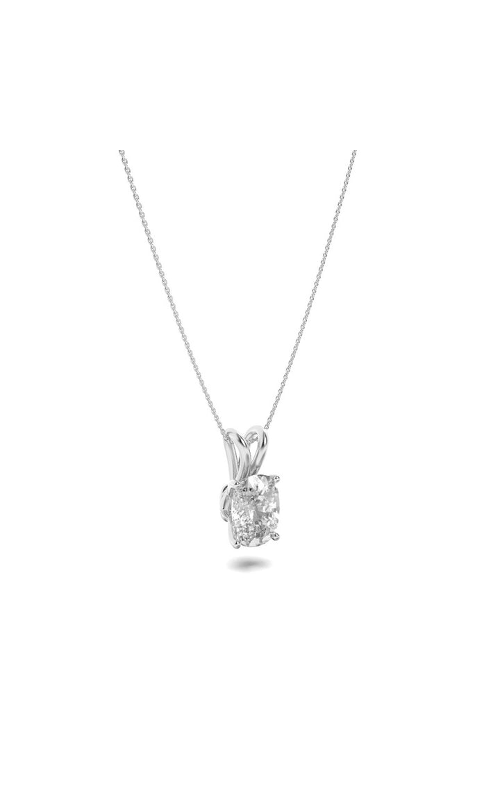1Cttw Elongated Cushion Shaped Lab Grown Diamond (F/VS) Split Bale Solitaire Pendant in 14K Gold