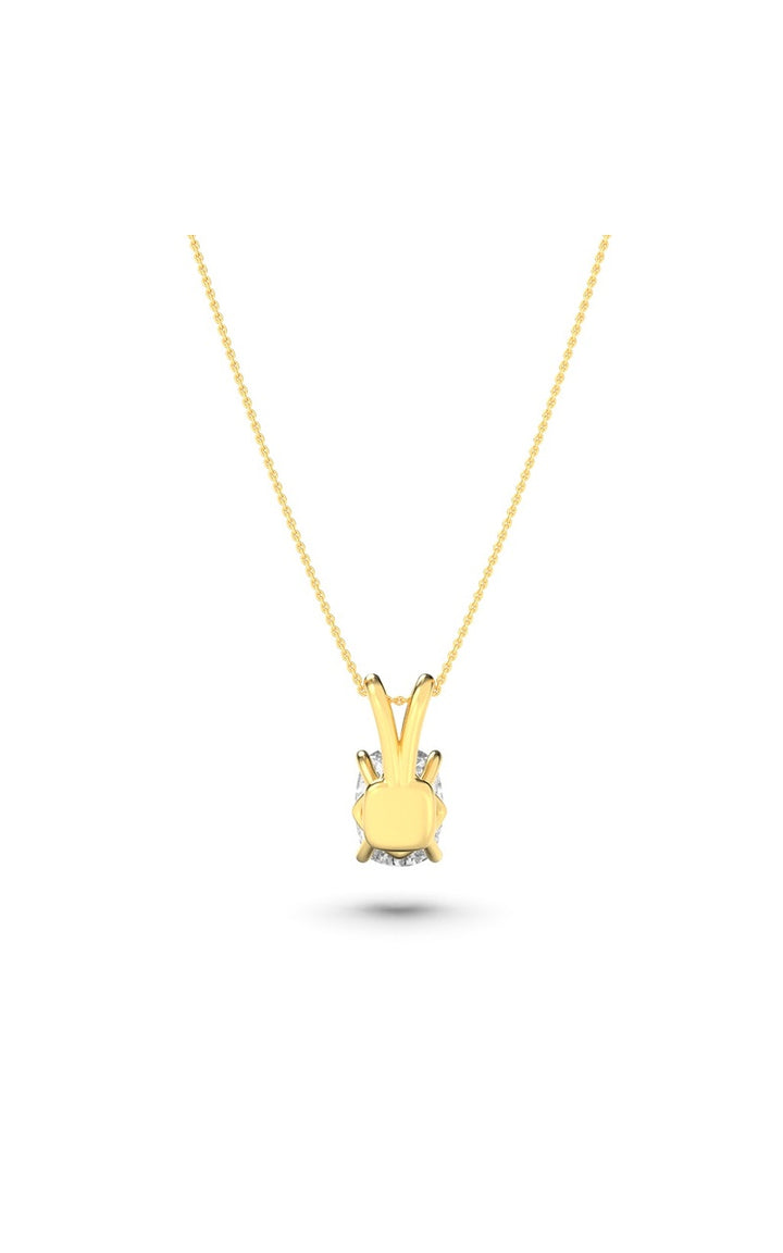 1Cttw Elongated Cushion Shaped Lab Grown Diamond (F/VS) Split Bale Solitaire Pendant in 14K Gold