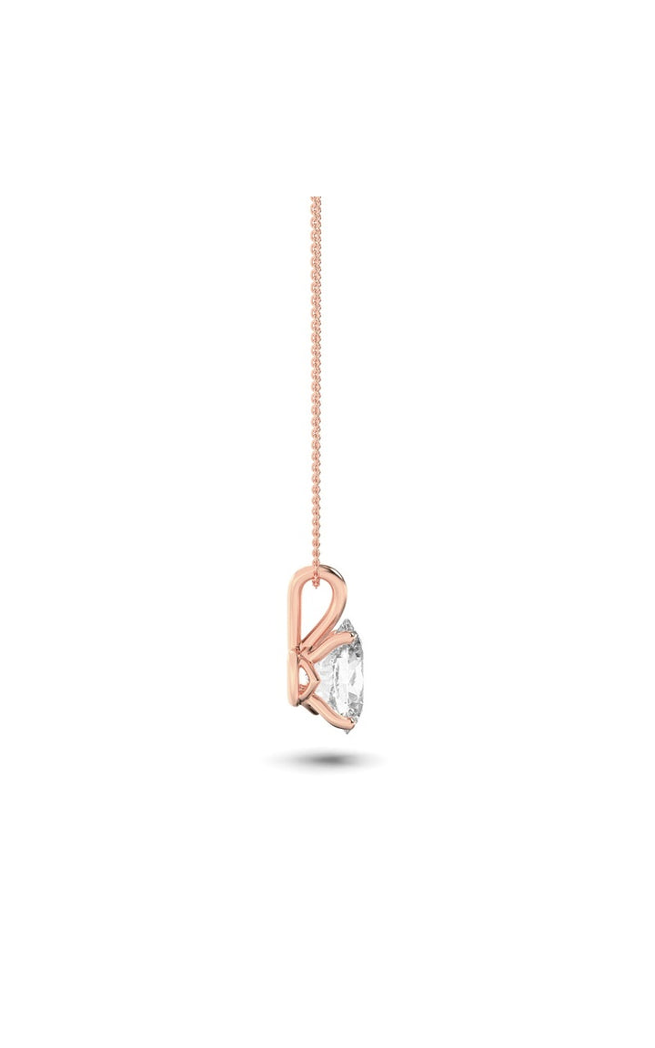 1Cttw Oval Shaped Lab Grown Diamond (F/VS) Split Bale Solitaire Pendant in 14K Gold