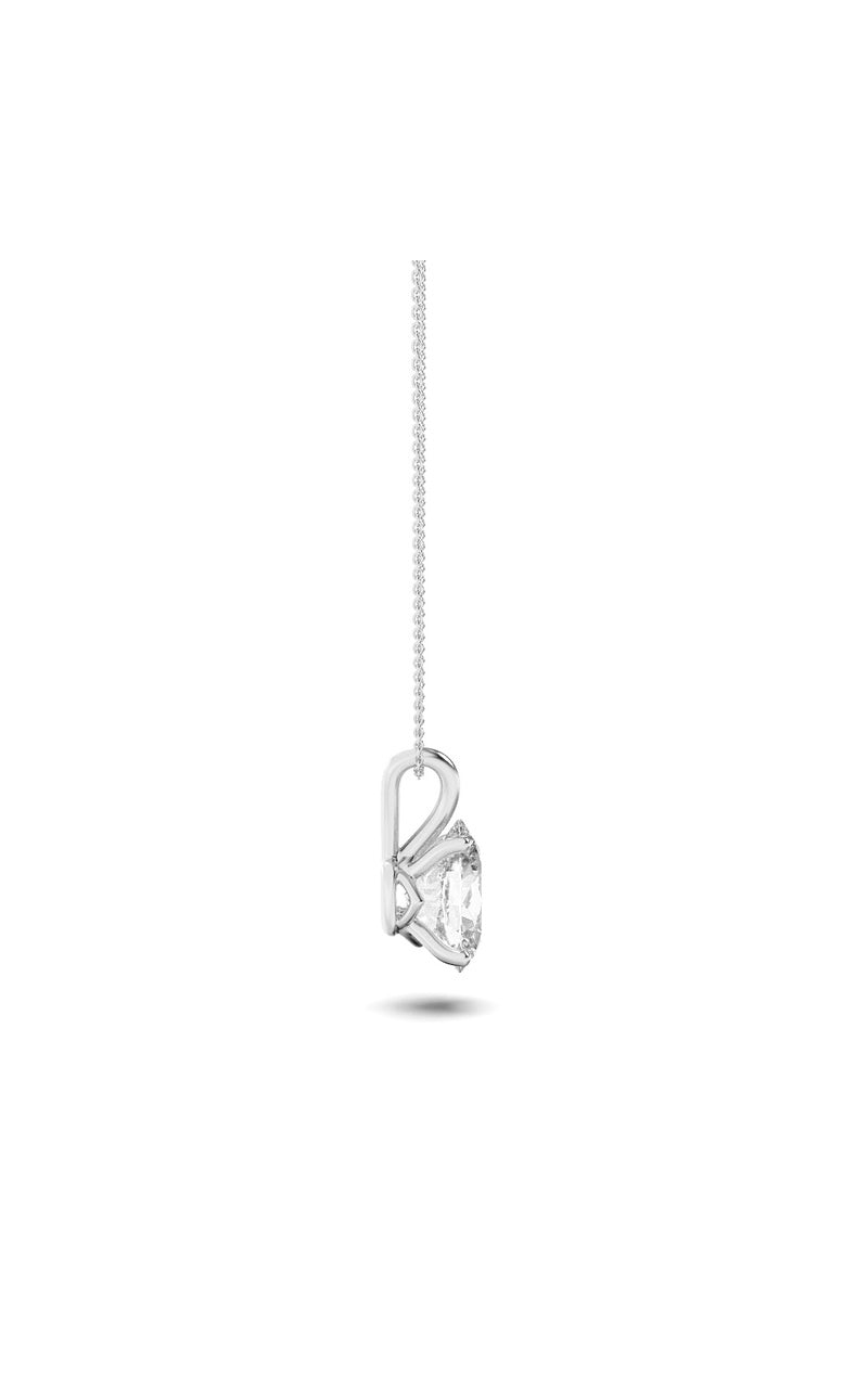 3Cttw Oval Shaped Lab Grown Diamond (F/VS) Split Bale Solitaire Pendant in 14K Gold
