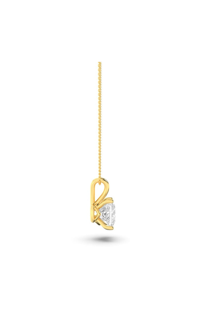 2Cttw Princess Shaped Lab Grown Diamond (F/VS) Split Bale Solitaire Pendant in 14K Gold