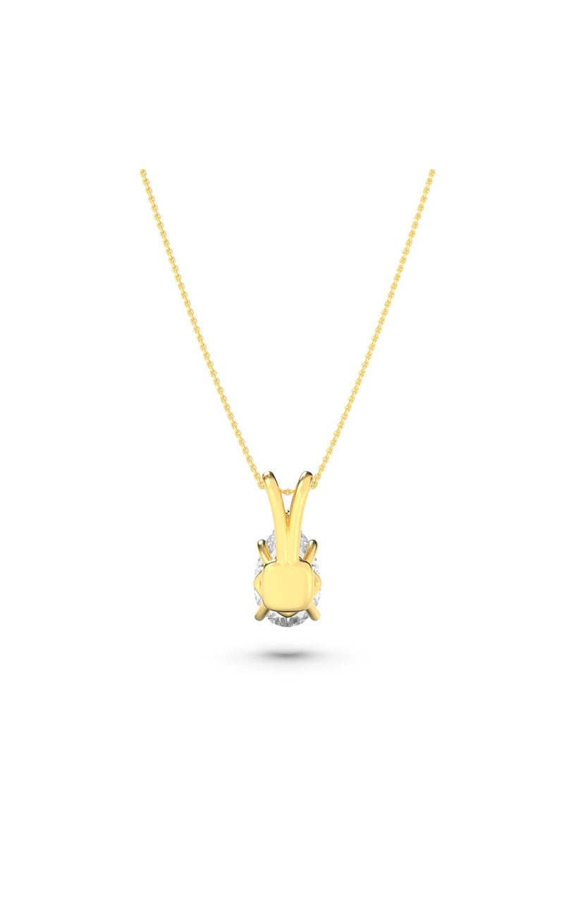 1Cttw Pear Shaped Lab Grown Diamond (F/VS) Split Bale Solitaire Pendant in 14K Gold