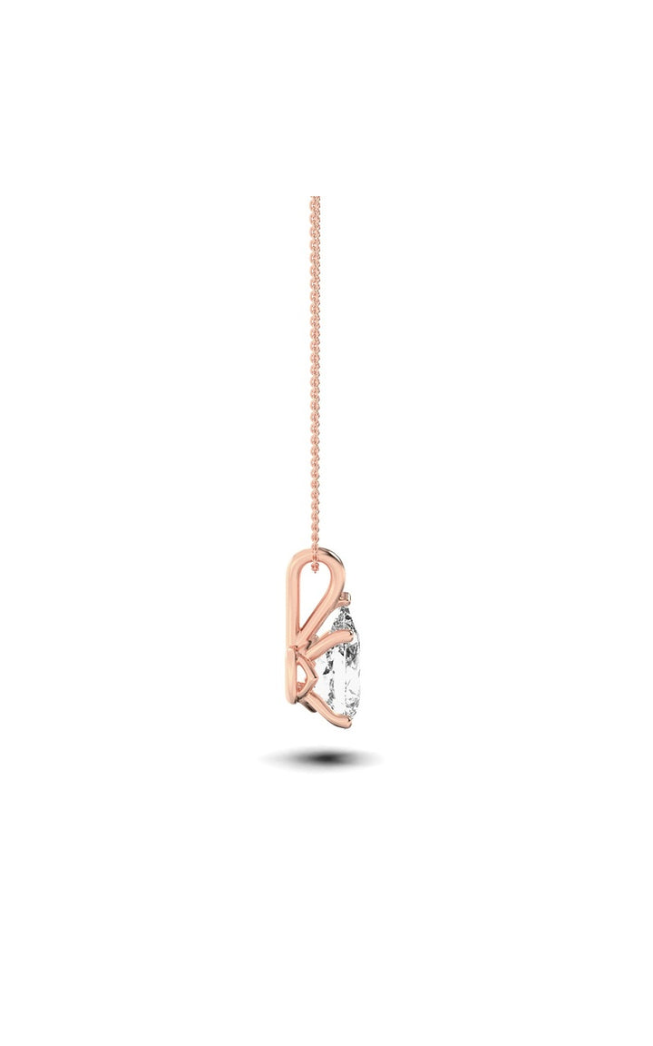 1Cttw Pear Shaped Lab Grown Diamond (F/VS) Split Bale Solitaire Pendant in 14K Gold