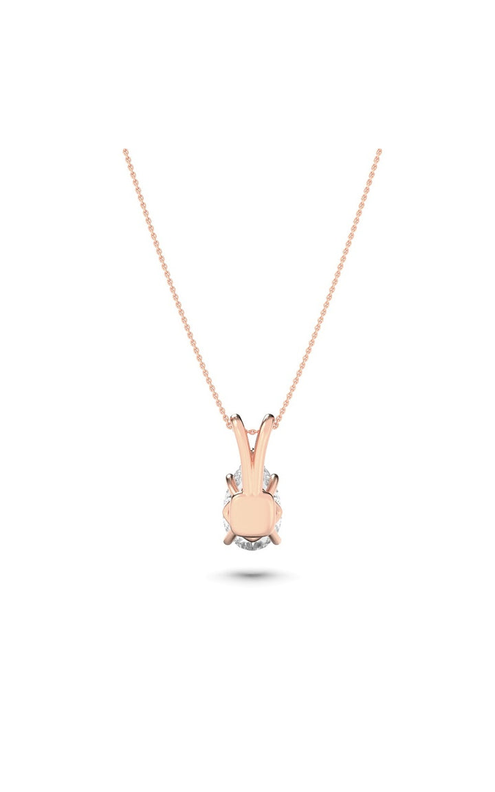 1Cttw Pear Shaped Lab Grown Diamond (F/VS) Split Bale Solitaire Pendant in 14K Gold