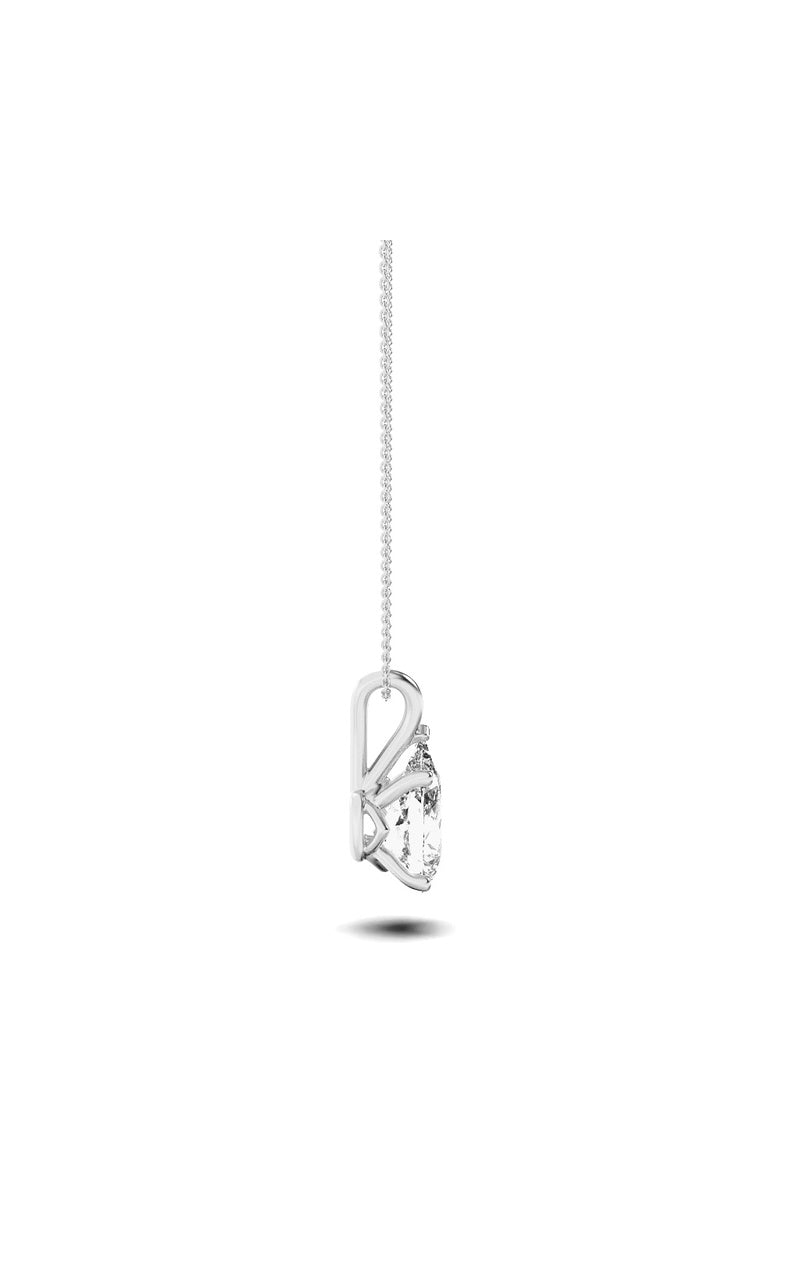 2Cttw Pear Shaped Lab Grown Diamond (F/VS) Split Bale Solitaire Pendant in 14K Gold