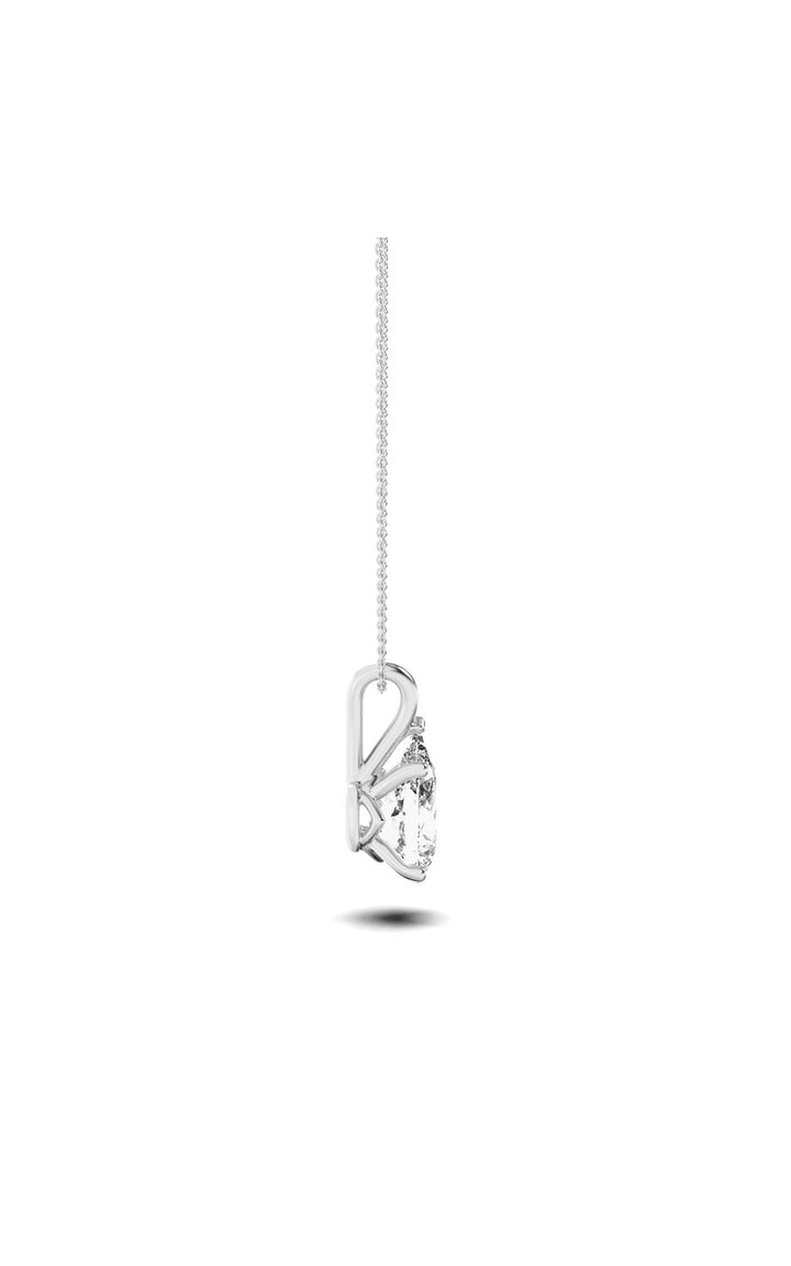 3Cttw Pear Shaped Lab Grown Diamond (F/VS) Split Bale Solitaire Pendant in 14K Gold