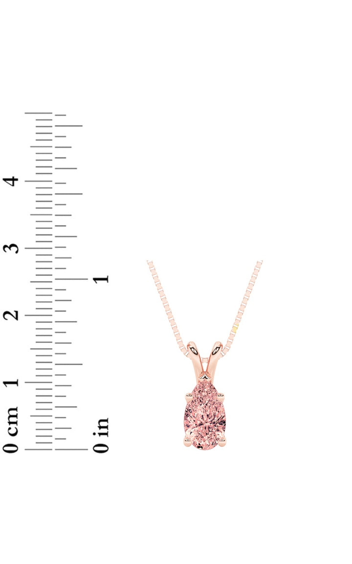 3Cttw Pear Shaped Lab Grown Diamond (F/VS) Split Bale Solitaire Pendant in 14K Gold