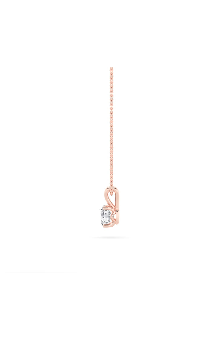 1Cttw Round Shaped Lab Grown Diamond (F/VS) Split Bale Solitaire Pendant in 14K Gold