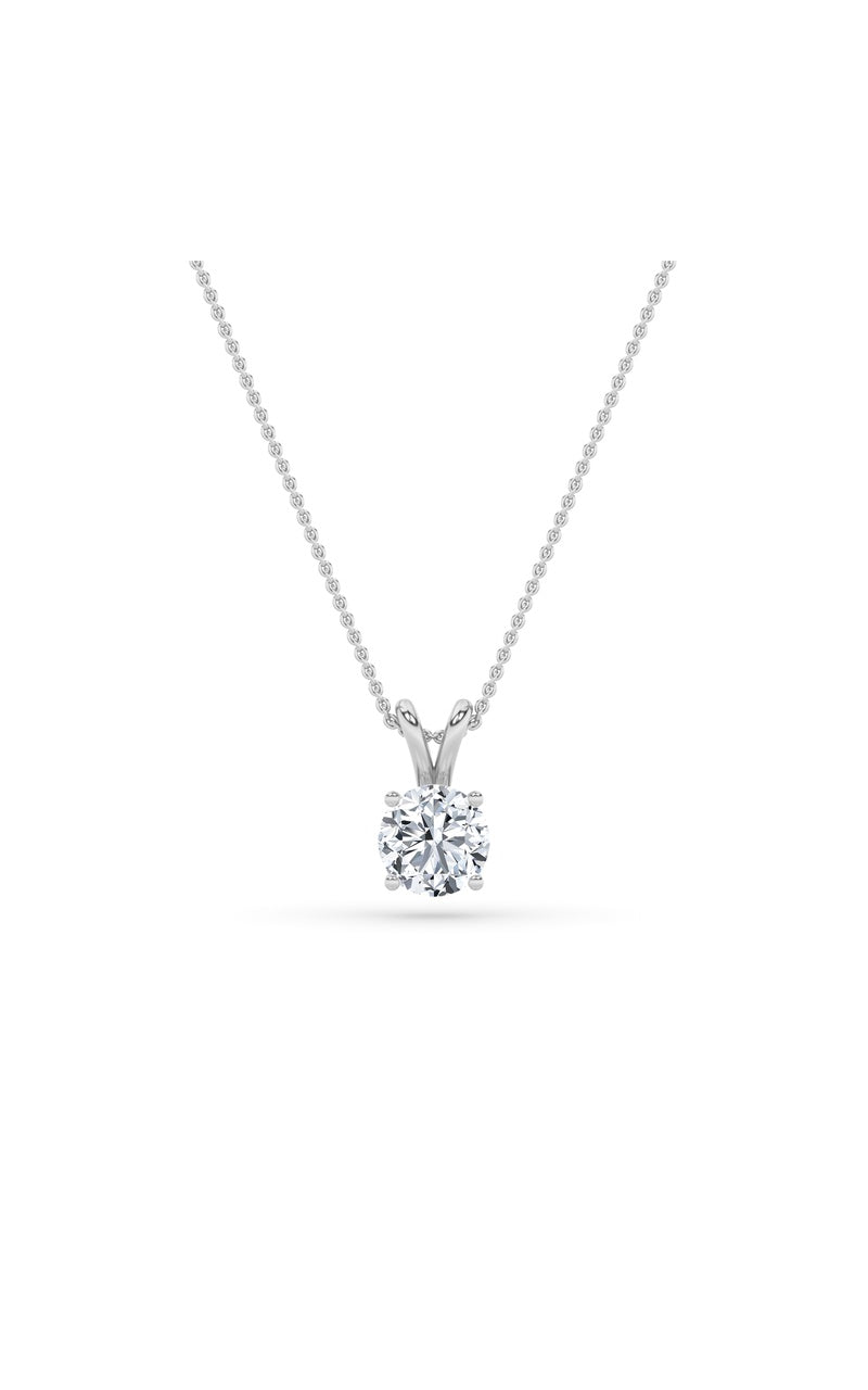 3Cttw Round Shaped Lab Grown Diamond (F/VS) Split Bale Solitaire Pendant in 14K Gold