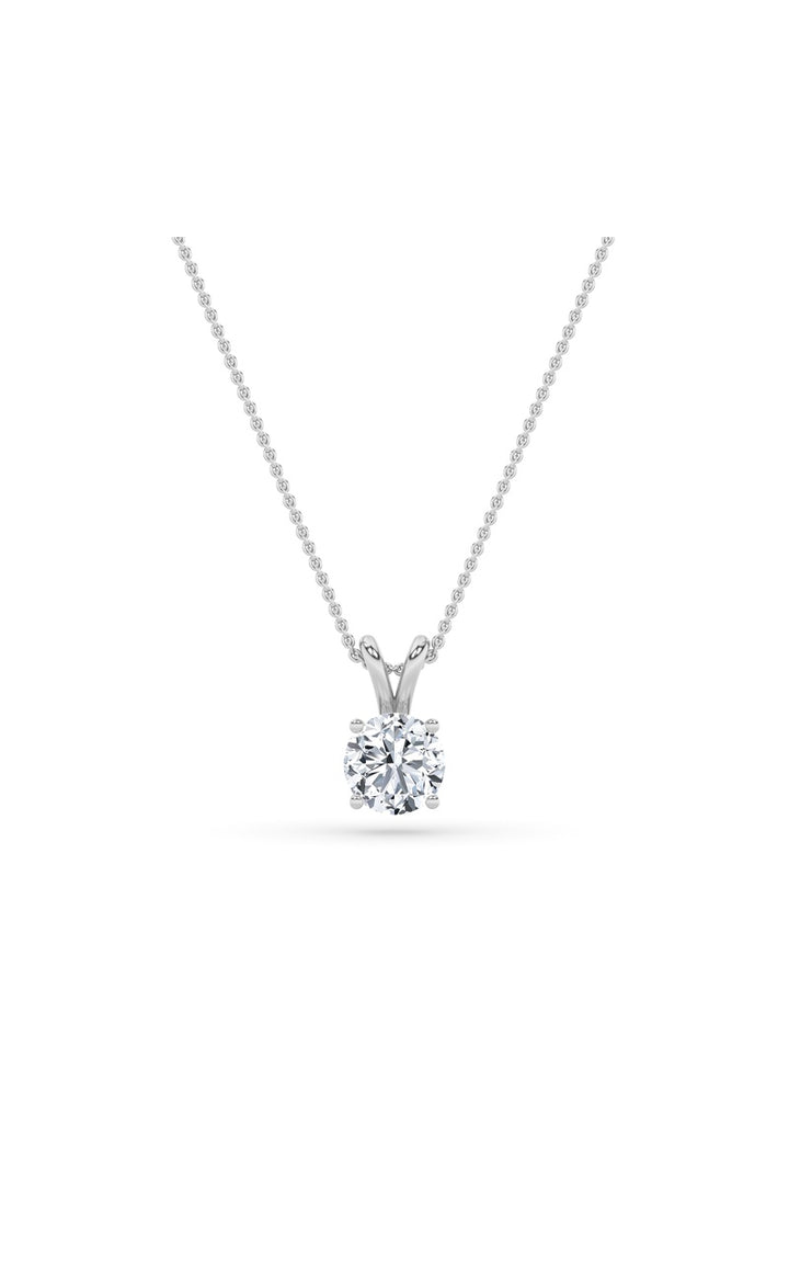 3Cttw Round Shaped Lab Grown Diamond (F/VS) Split Bale Solitaire Pendant in 14K Gold