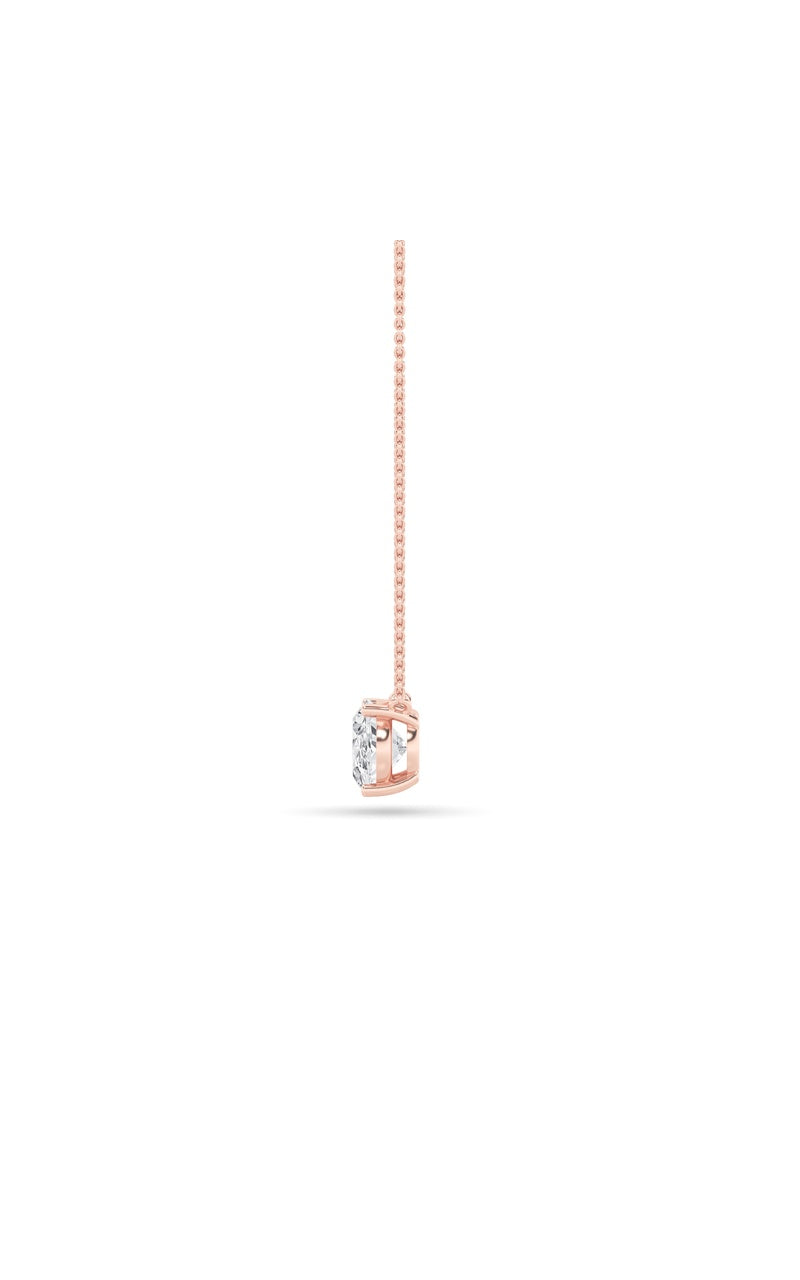 2Cttw Oval Shaped Lab Grown Diamond (F/VS) East West Solitaire Necklace in 14K Gold
