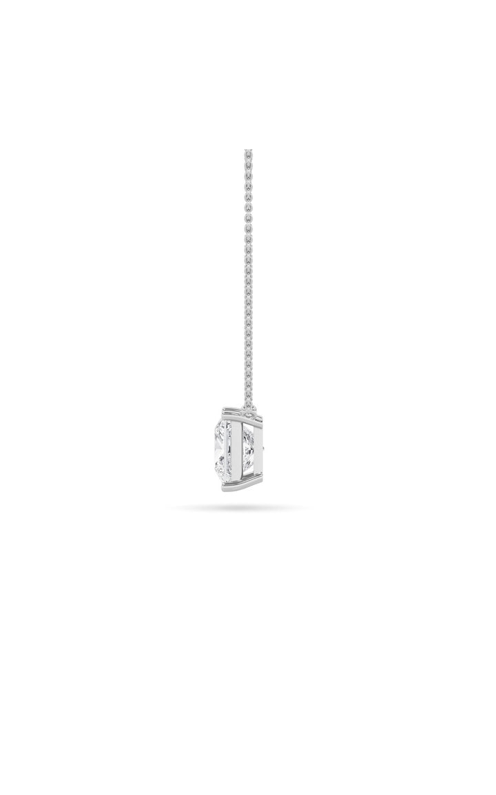 1Cttw Princess Shaped Lab Grown Diamond (F/VS) Solitaire Necklace in 14K Gold