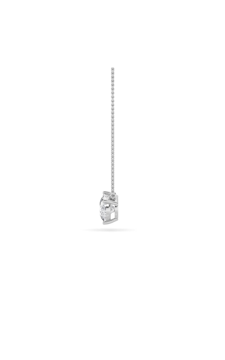 1Cttw Pear Shaped Lab Grown Diamond (F/VS) East West Solitaire Necklace in 14K Gold