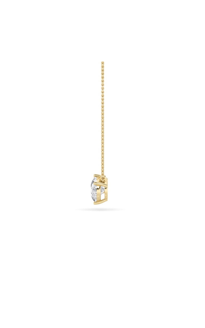 1Cttw Pear Shaped Lab Grown Diamond (F/VS) East West Solitaire Necklace in 14K Gold