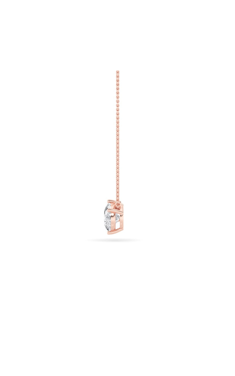 1Cttw Pear Shaped Lab Grown Diamond (F/VS) East West Solitaire Necklace in 14K Gold