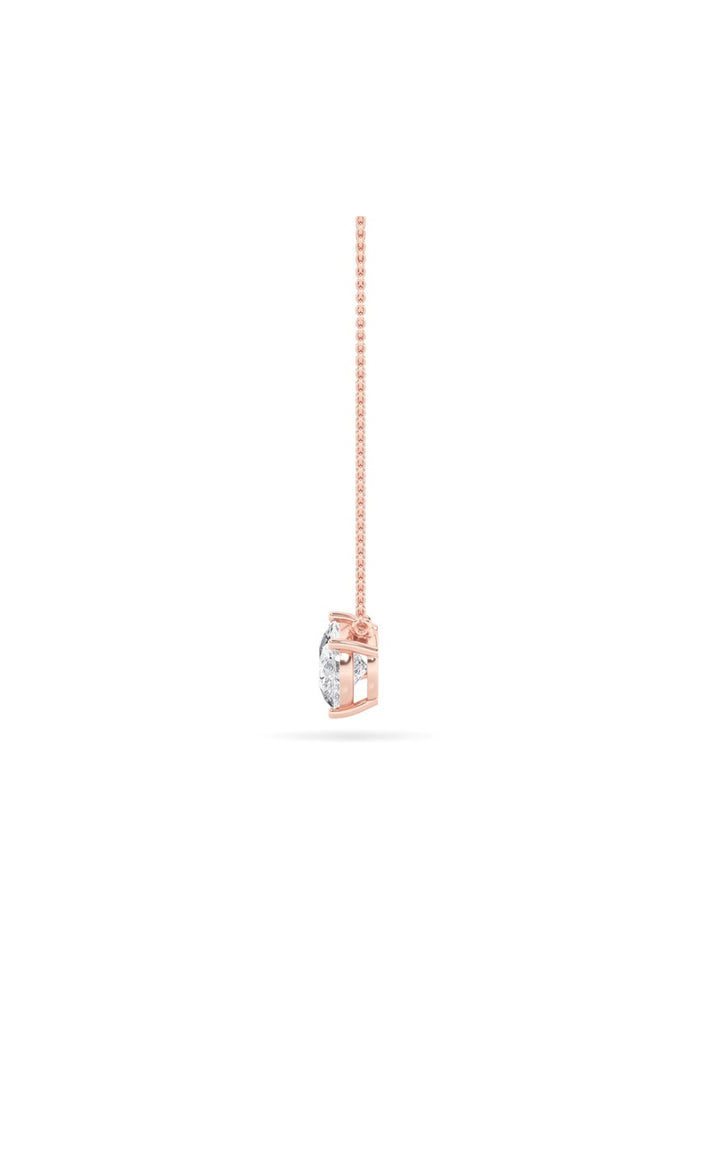 1Cttw Pear Shaped Lab Grown Diamond (F/VS) East West Solitaire Necklace in 14K Gold