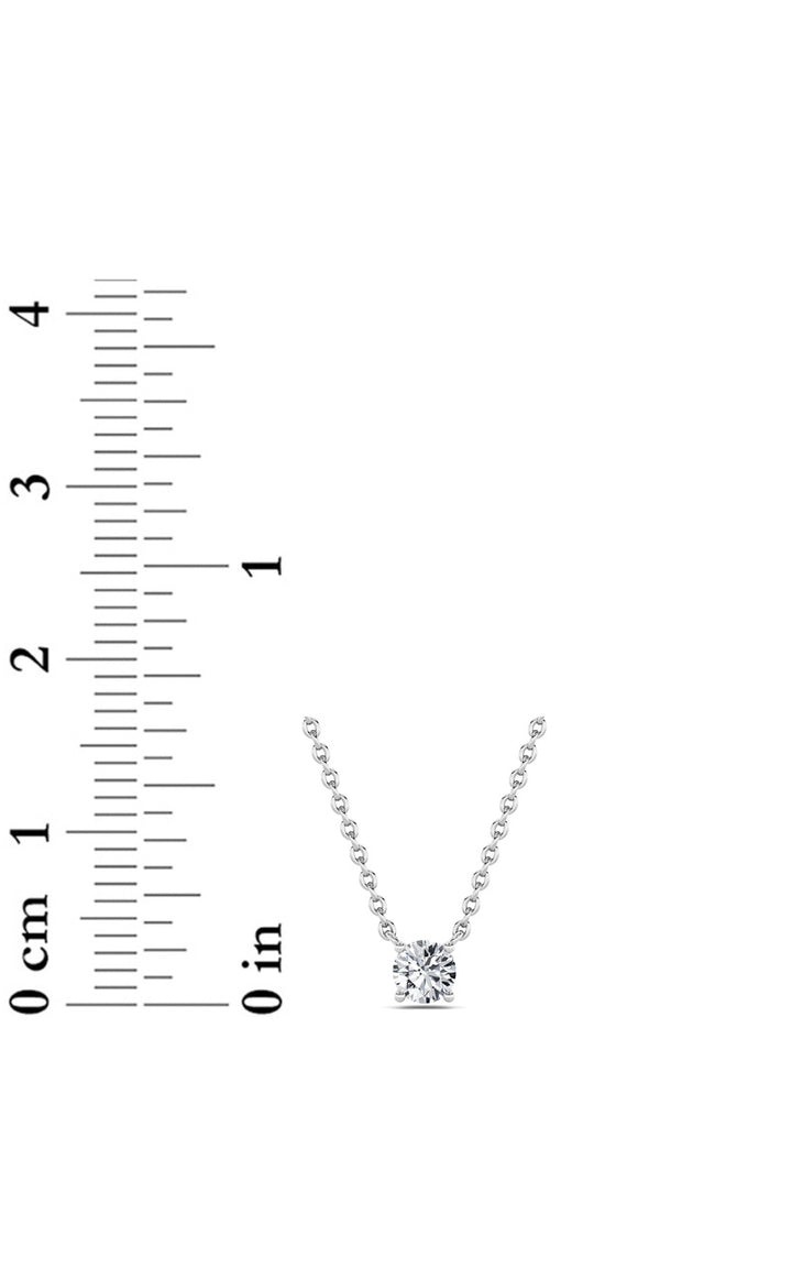 0.25Cttw Round Shaped Lab Grown Diamond (F/VS) Solitaire Necklace in 14K Gold