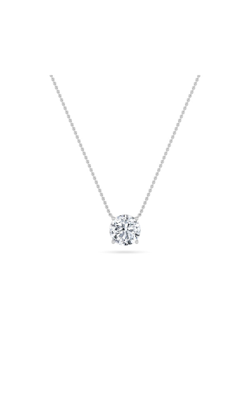 0.25Cttw Round Shaped Lab Grown Diamond (F/VS) Solitaire Necklace in 14K Gold