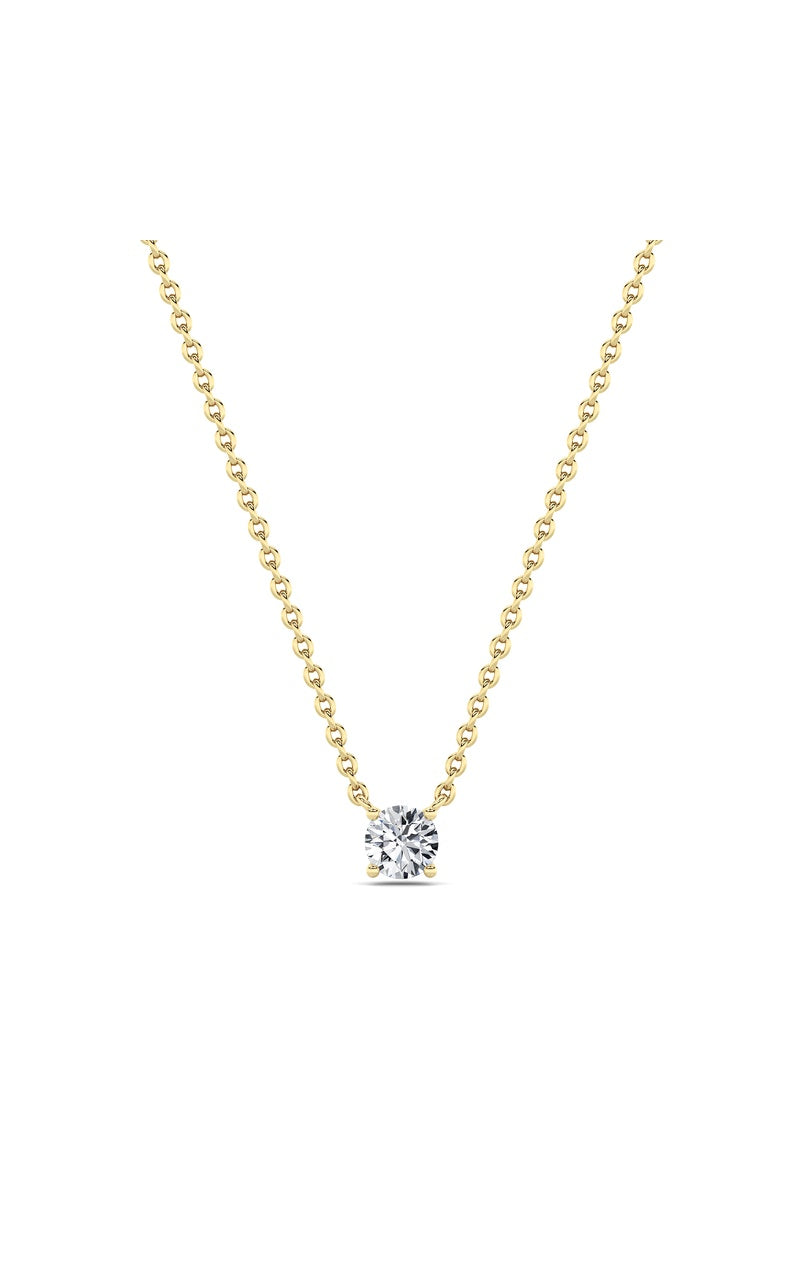 0.25Cttw Round Shaped Lab Grown Diamond (F/VS) Solitaire Necklace in 14K Gold