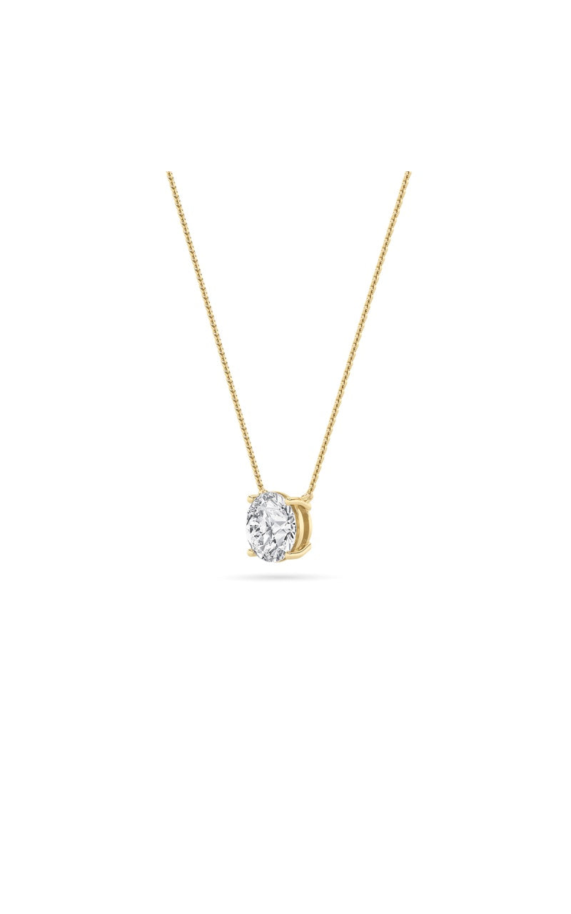 0.25Cttw Round Shaped Lab Grown Diamond (F/VS) Solitaire Necklace in 14K Gold
