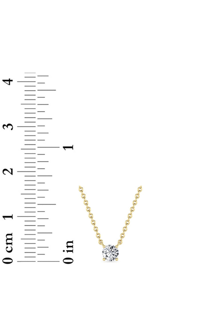 0.25Cttw Round Shaped Lab Grown Diamond (F/VS) Solitaire Necklace in 14K Gold