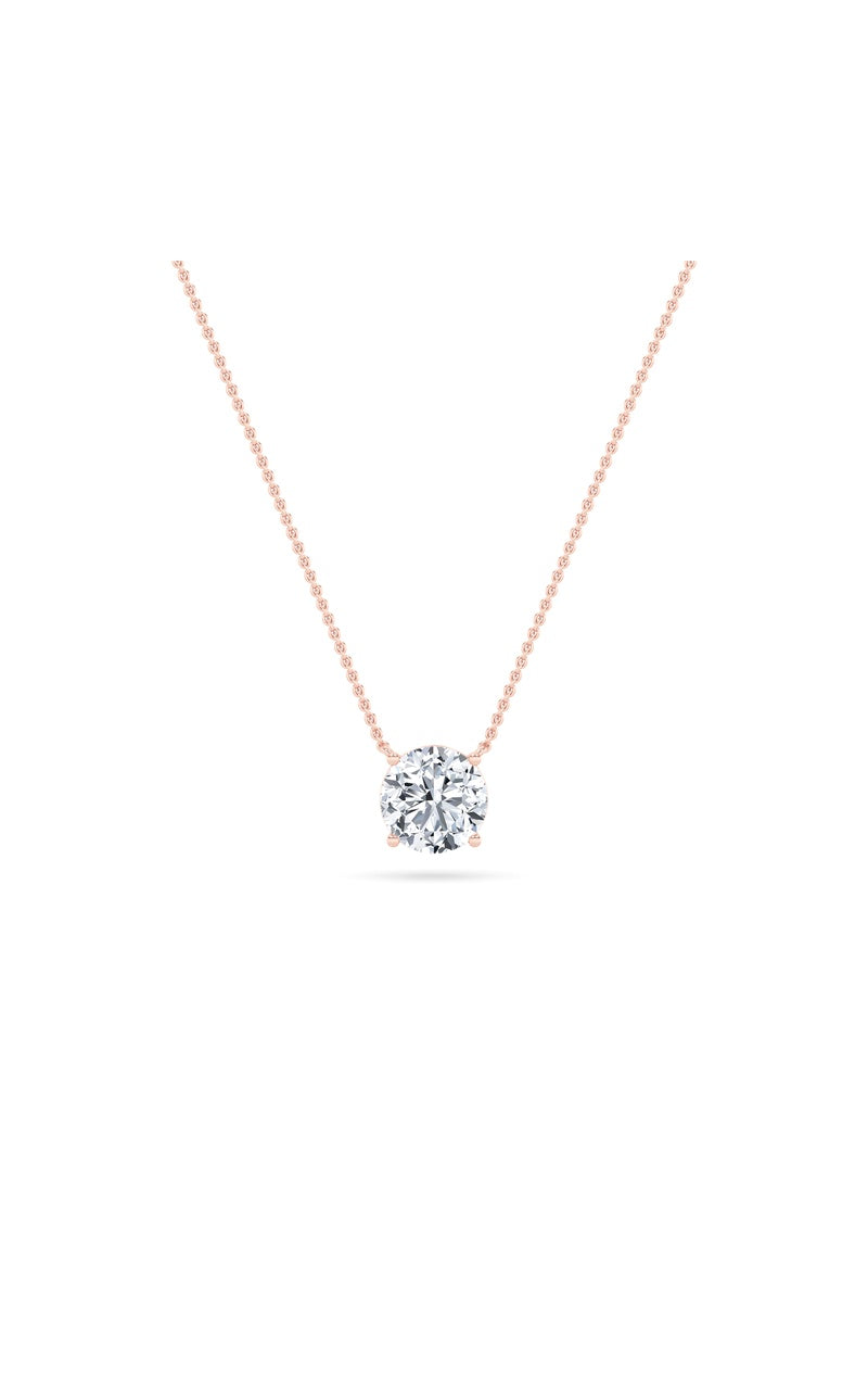 0.25Cttw Round Shaped Lab Grown Diamond (F/VS) Solitaire Necklace in 14K Gold