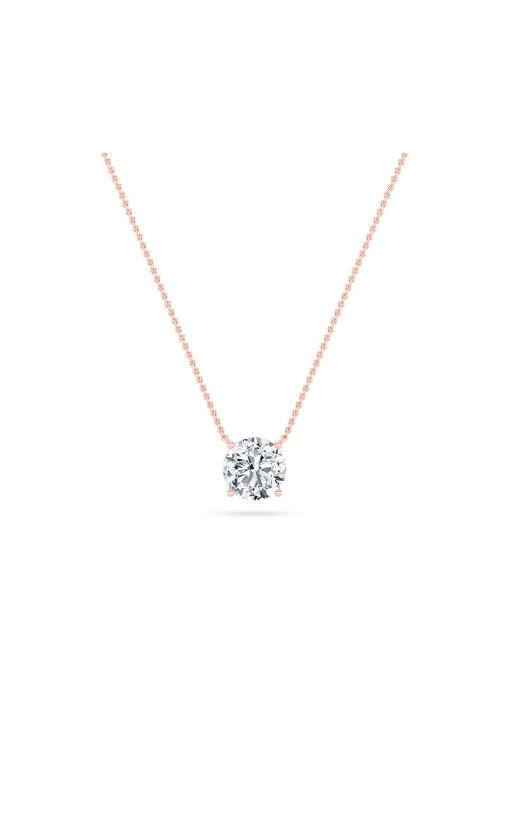 0.25Cttw Round Shaped Lab Grown Diamond (F/VS) Solitaire Necklace in 14K Gold