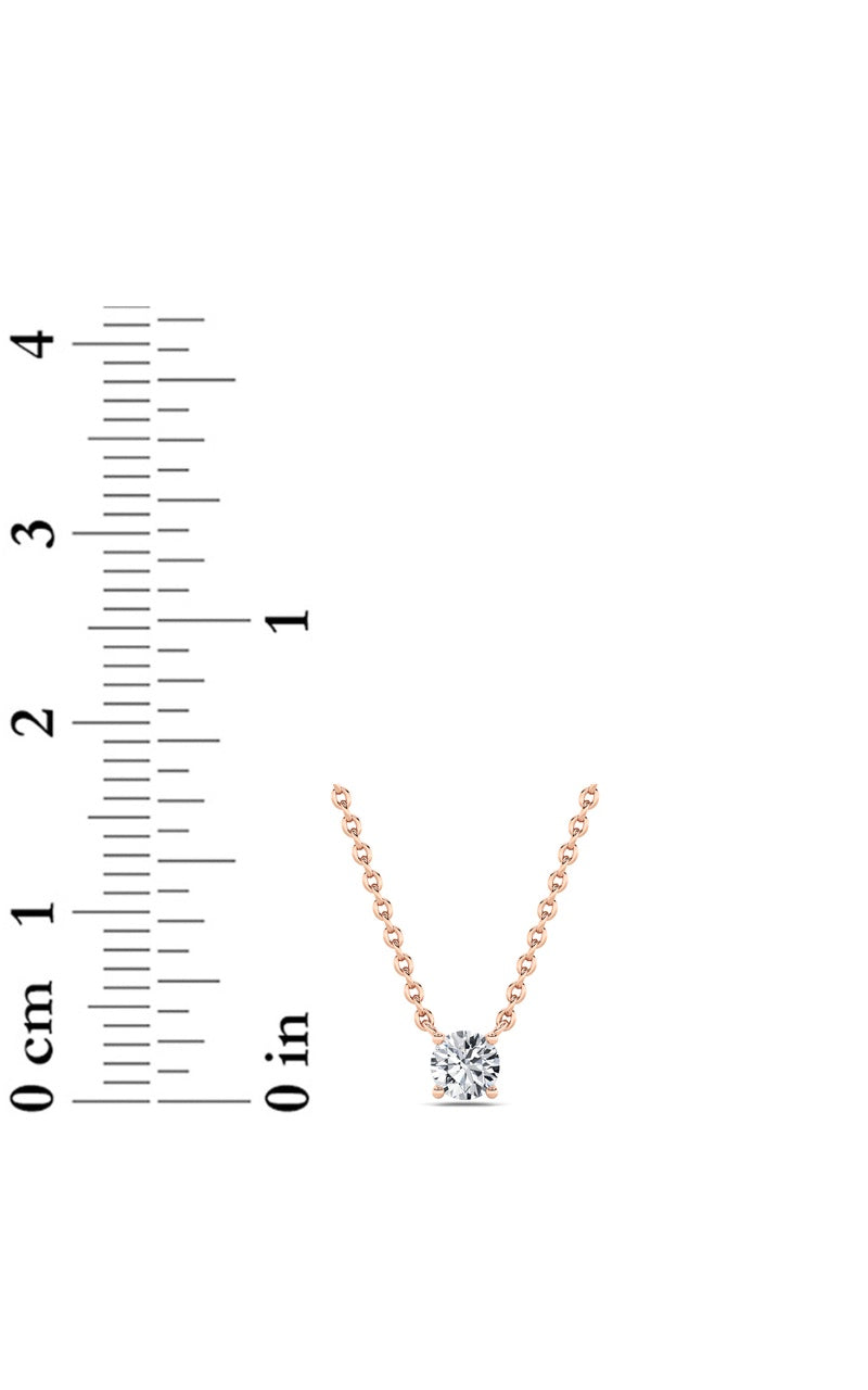 0.25Cttw Round Shaped Lab Grown Diamond (F/VS) Solitaire Necklace in 14K Gold
