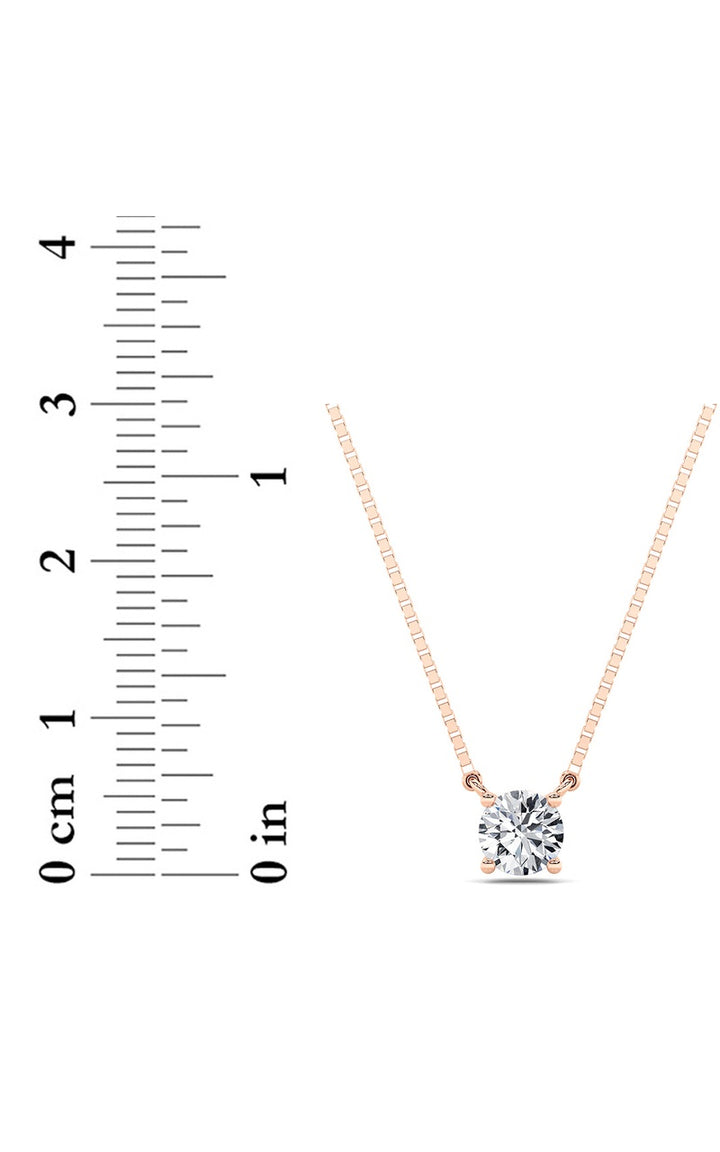0.5Cttw Round Shaped Lab Grown Diamond (F/VS) Necklace in 14K Gold