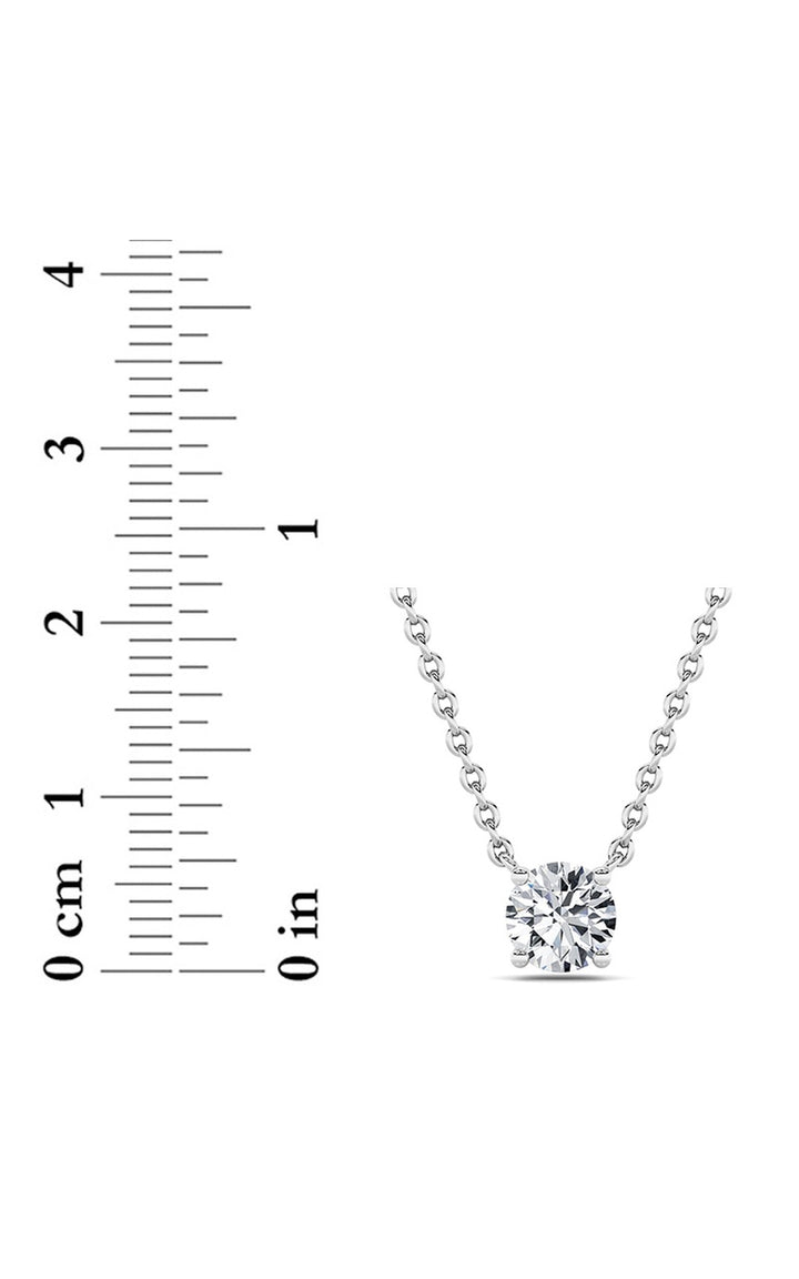 1Cttw Round Shaped Lab Grown Diamond (F/VS) Solitaire Necklace in 14K Gold