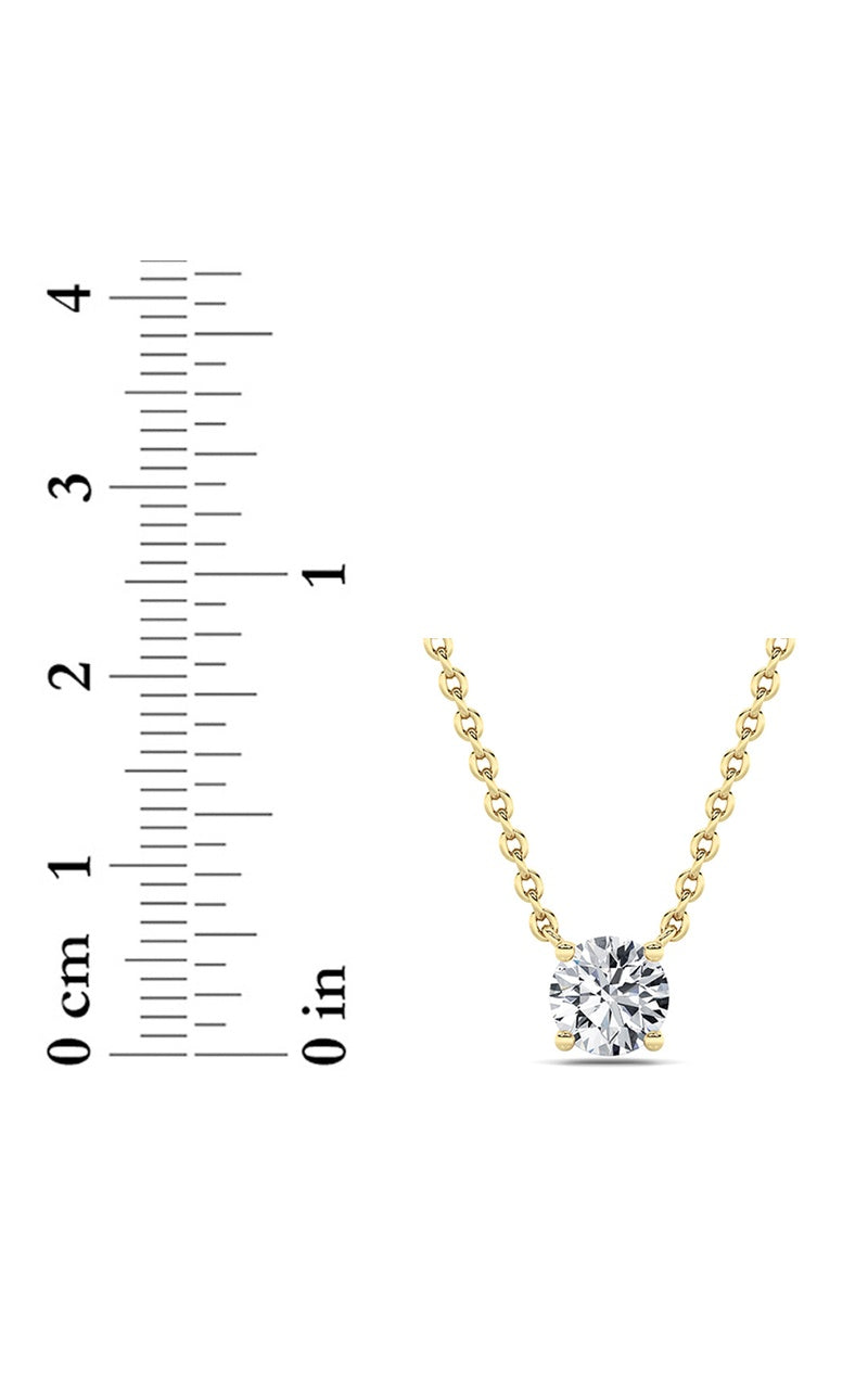 1Cttw Round Shaped Lab Grown Diamond (F/VS) Solitaire Necklace in 14K Gold