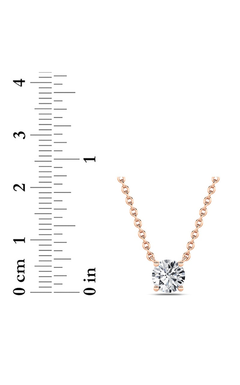 1Cttw Round Shaped Lab Grown Diamond (F/VS) Solitaire Necklace in 14K Gold