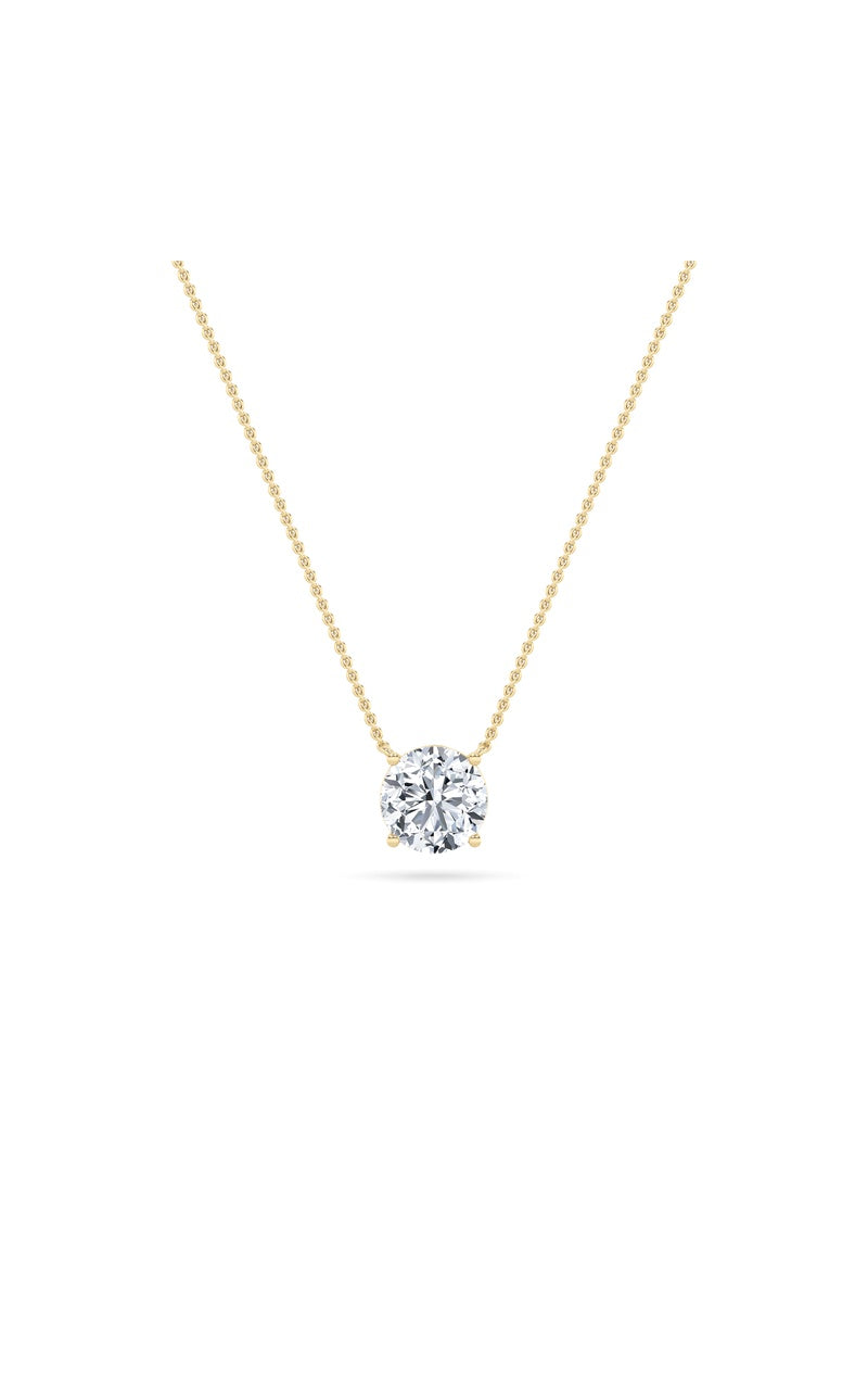 1.5Cttw Round Shaped Lab Grown Diamond (F/VS)  Necklace in 14K Gold