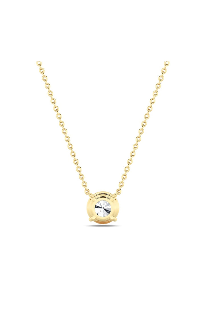 2Cttw Round Shaped Lab Grown Diamond (F/VS) Solitaire Necklace in 14K Gold