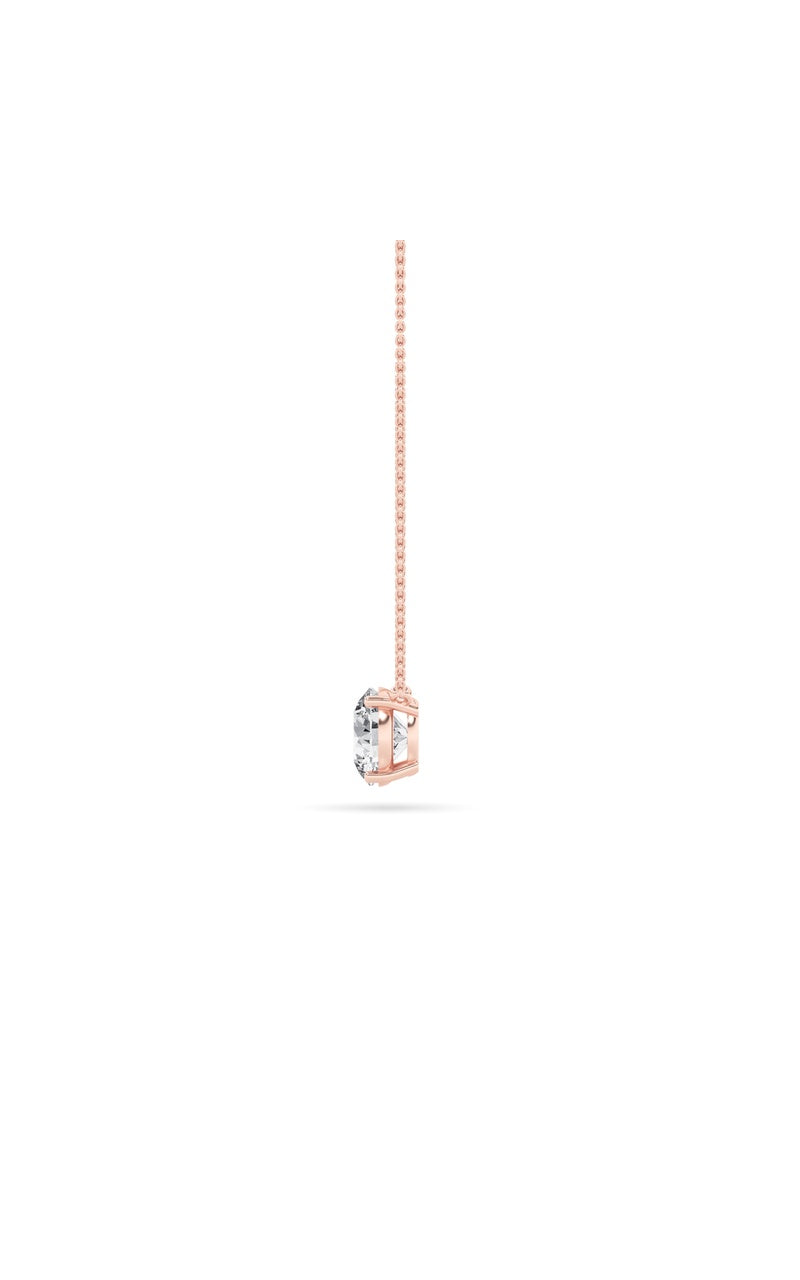 2Cttw Round Shaped Lab Grown Diamond (F/VS) Solitaire Necklace in 14K Gold