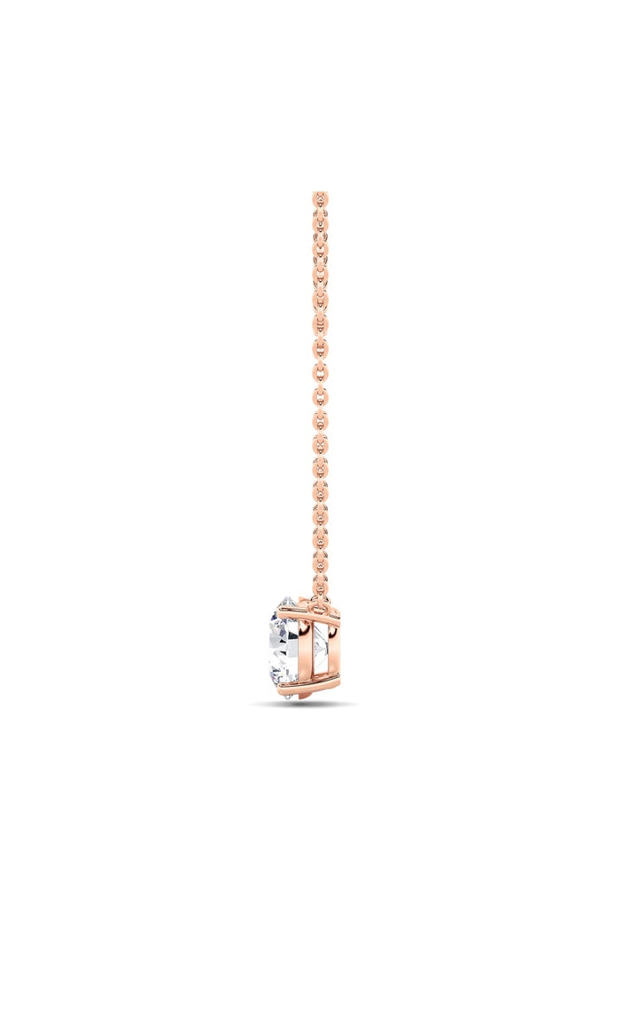 2Cttw Round Shaped Lab Grown Diamond (F/VS) Solitaire Necklace in 14K Gold