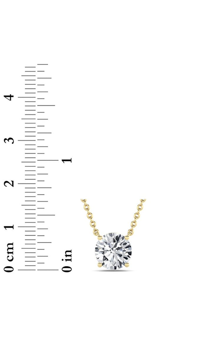 2.5Cttw Round Shaped Lab Grown Diamond (F/VS)  Necklace in 14K Gold