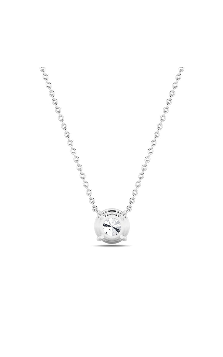 3Cttw Round Shaped Lab Grown Diamond (F/VS) Solitaire Necklace in 14K Gold