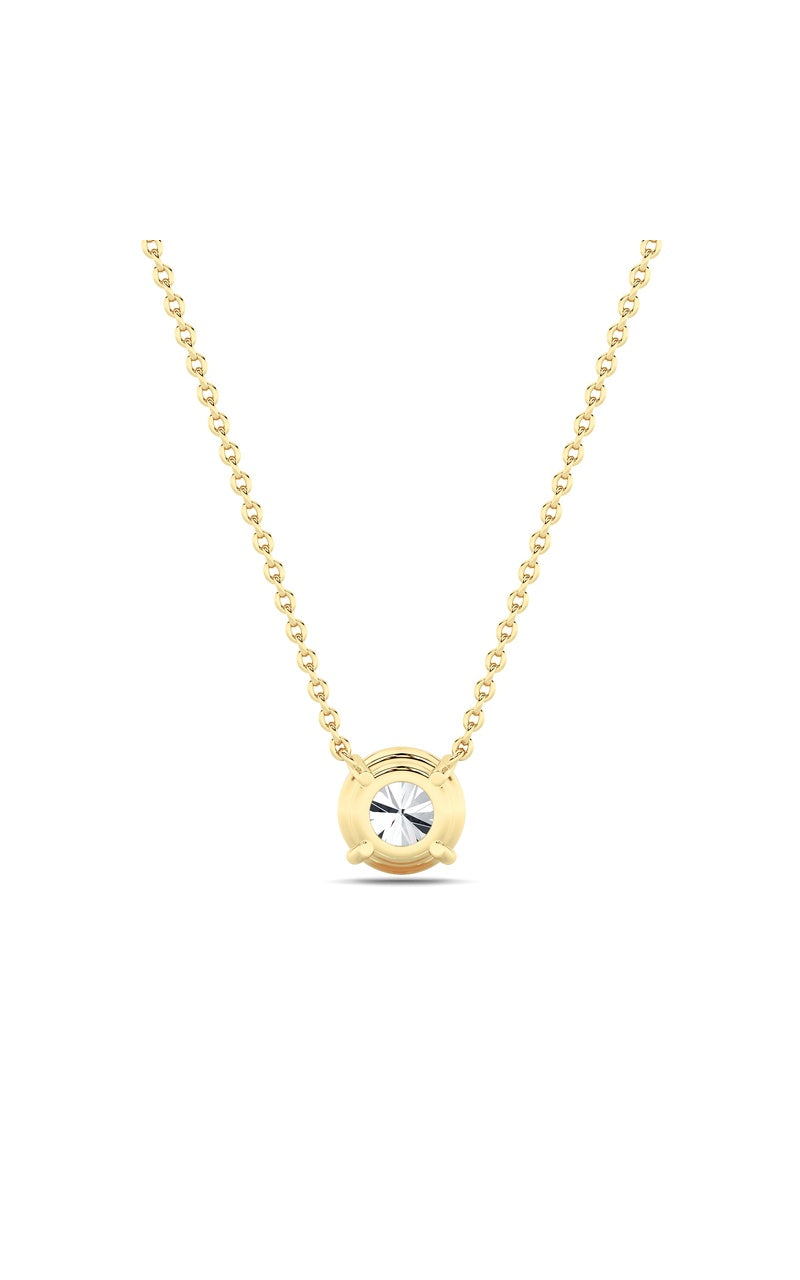 3Cttw Round Shaped Lab Grown Diamond (F/VS) Solitaire Necklace in 14K Gold