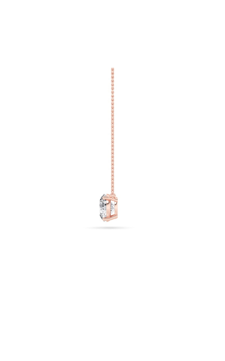 3Cttw Round Shaped Lab Grown Diamond (F/VS) Solitaire Necklace in 14K Gold