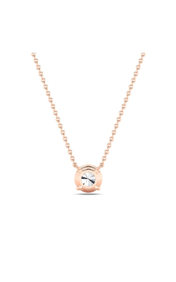 3Cttw Round Shaped Lab Grown Diamond (F/VS) Solitaire Necklace in 14K Gold
