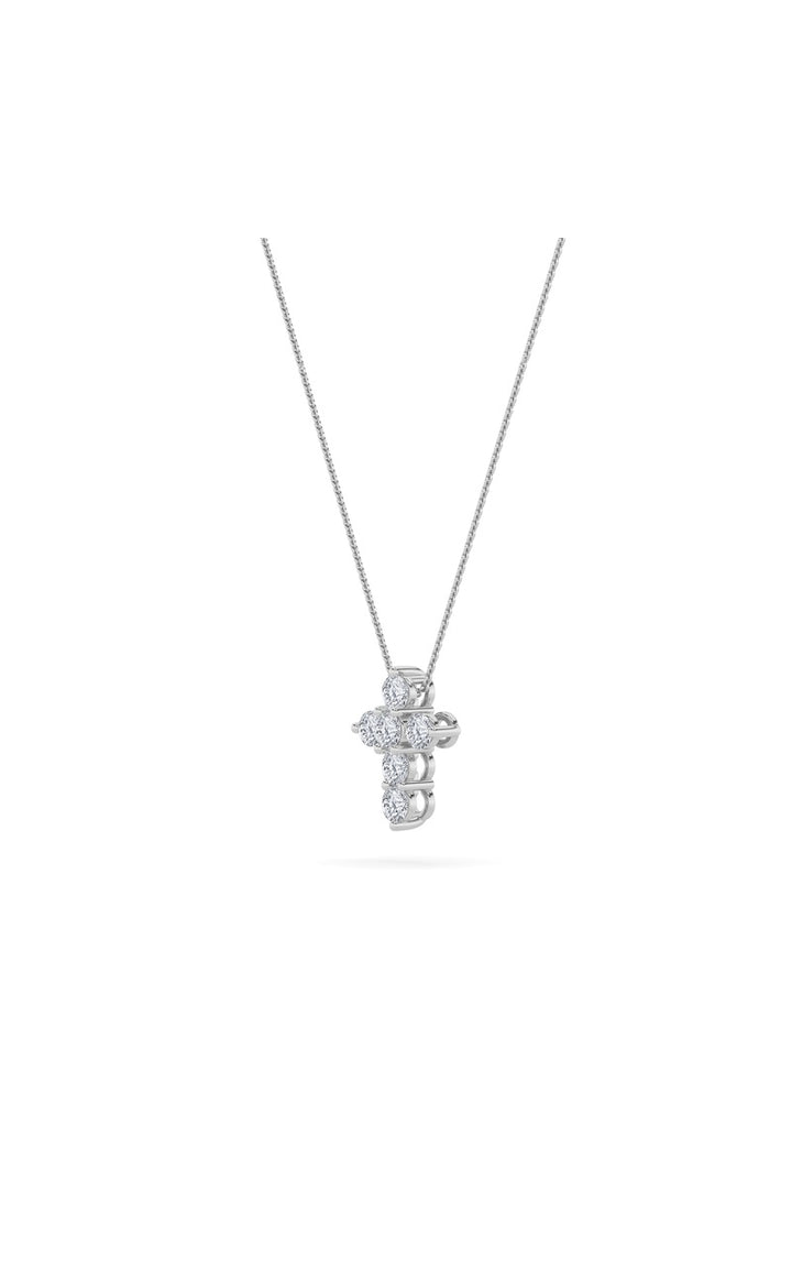 1.5Cttw Round Shaped Lab Grown Diamond (F/VS) Cross Pendant in 14K Gold