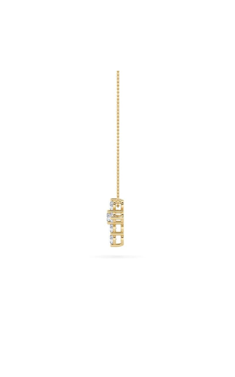 1.5Cttw Round Shaped Lab Grown Diamond (F/VS) Cross Pendant in 14K Gold